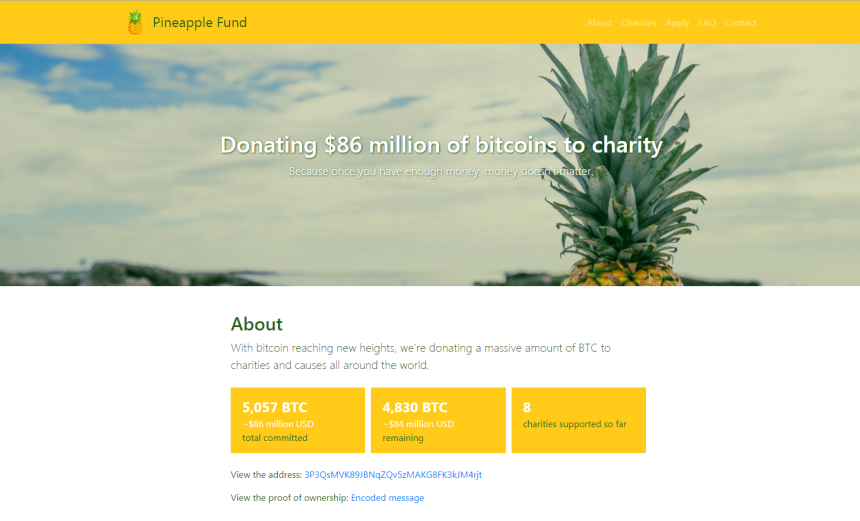 940억 상당 비트코인 기부…