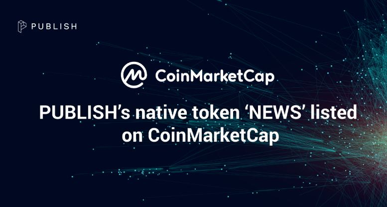  퍼블리시 뉴스(NEWS) 토큰, 코인마켓캡 정식 등재