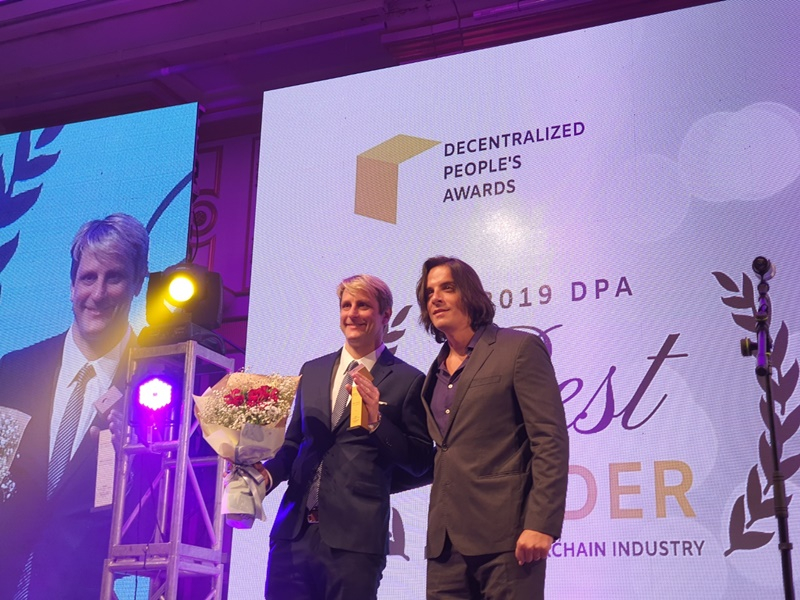  [DPA 2019] 제프 맥도널드 NEM 공동설립자, ‘블록체인 산업 베스트 리더' 수상
