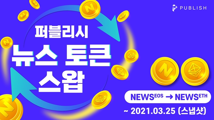  퍼블리시, 뉴스(NEWS) 토큰 이더리움 기반으로 스왑