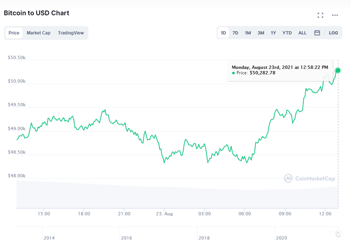 비트코인 5만 달러 돌파…한 달 새 2만 1000달러 ↑