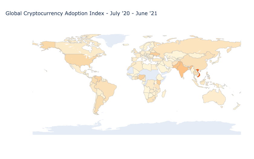  전세계 암호화폐 채택 수준, 1년 새 880% 급성장… 주도권은 美·中에서 ‘신흥국’으로