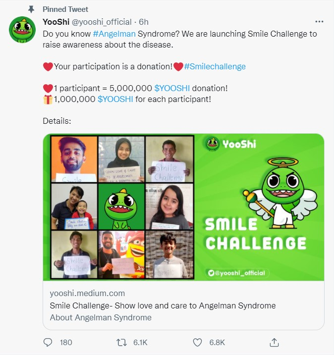  블록체인 메타버스 유시(YooShi) '스마일 챌린지' 이벤트 시작