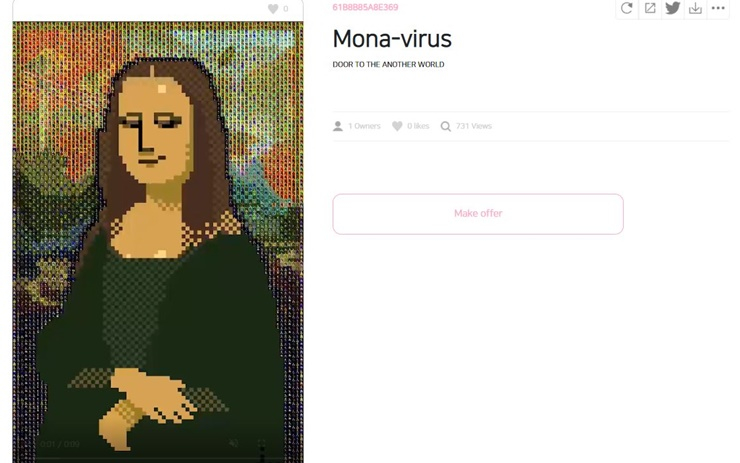  주재범 작가 ‘모나 바이러스’ NFT, 9.8이더리움에 낙찰