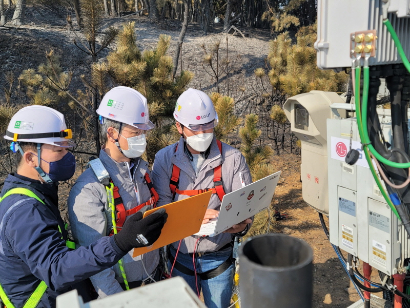  ​LG유플러스, 동해안 산불피해 통신서비스 복구현장 점검