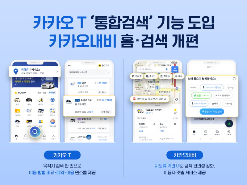  카카오모빌리티, 카카오T 업그레이드 완료…