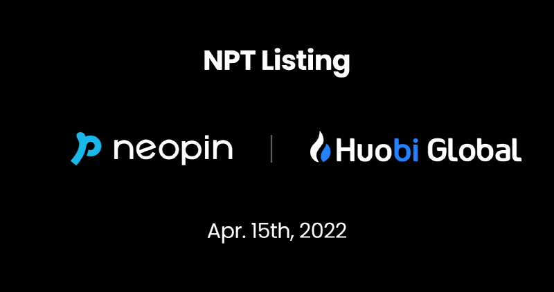  네오핀 토큰, 글로벌 대형 거래소 '후오비 글로벌' 상장