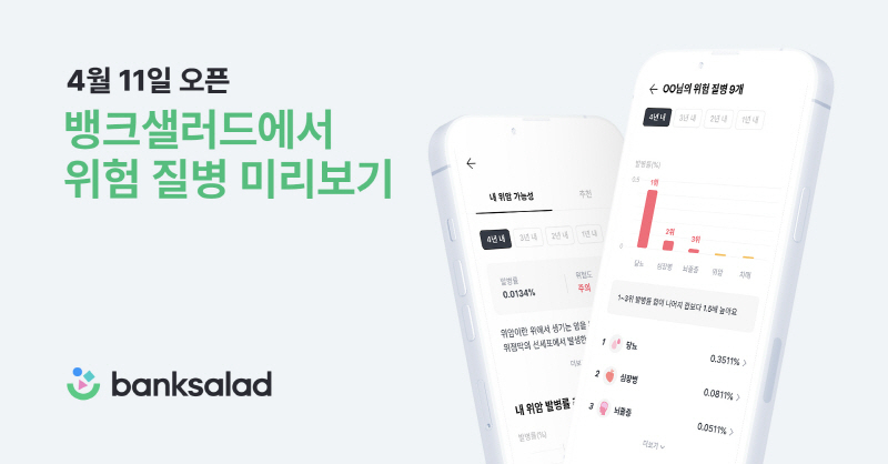  뱅크샐러드, '내 위험 질병 찾기' 서비스 출시