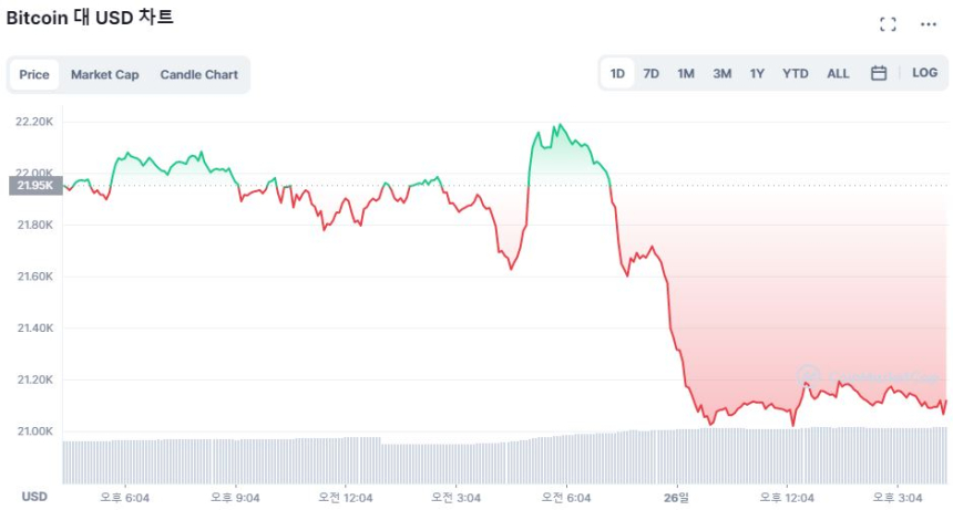  [마감 시세브리핑] 비트코인, 3.78% 하락...시총 1조 무너져