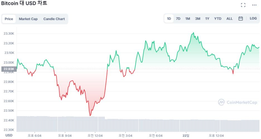  [마감 시세브리핑] 비트코인 2만3130달러...시장 상승 전환