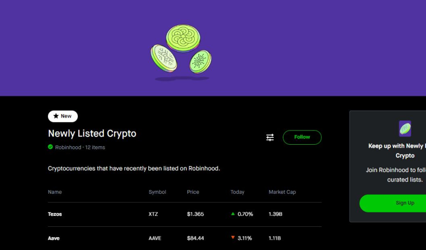  로빈후드, 에이브·테조스 상장...총 19종 거래 지원