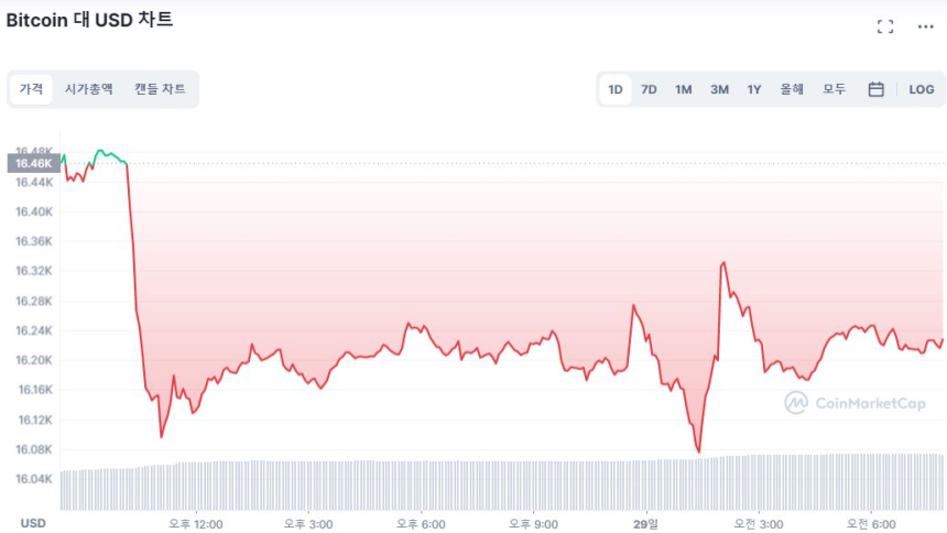  [시세브리핑] 블록파이에 옮겨붙은 FTX 불똥...비트코인 1만6220달러선