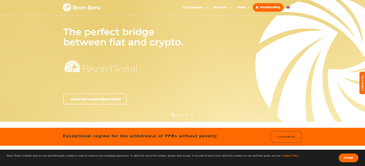  포르투갈 바이슨 뱅크, 크립토뱅크 시그넘뱅크와 암호화폐 서비스 파트너십