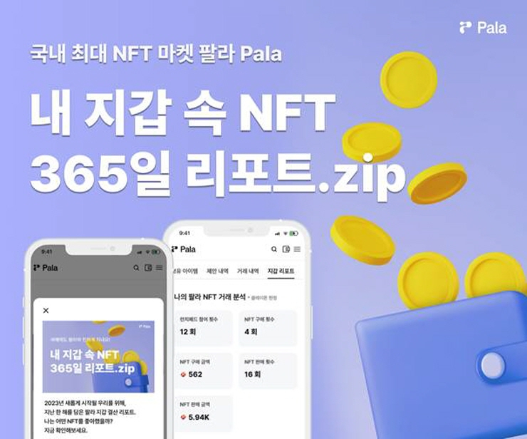  NFT 마켓 팔라, '내 지갑 속 NFT 리포트' 서비스 공개