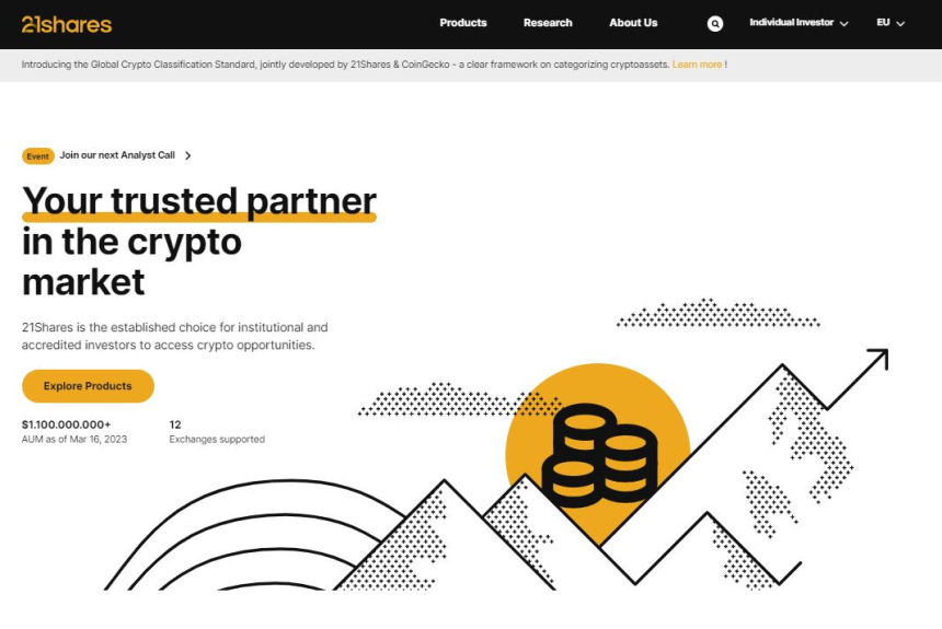  스위스 '21셰어스', 암호화폐 ETF 6종 지원 중단
