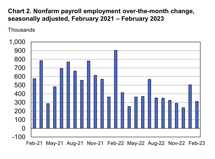  2월 신규 일자리 31만개, 전망치 웃돌았지만 시장은 '안도'…실업률 3.6%
