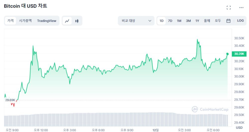  [시세브리핑] 비트코인 3만 달러선 유지...솔라나 11% 반등