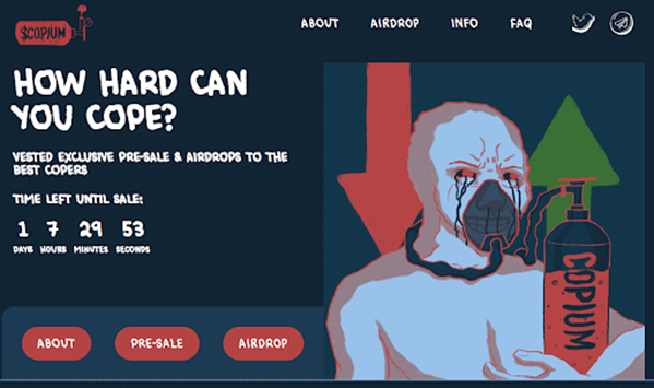  큰 반응을 일으키고 있는 신규 밈코인 COPIUM – 차세대 페페코인 될까?