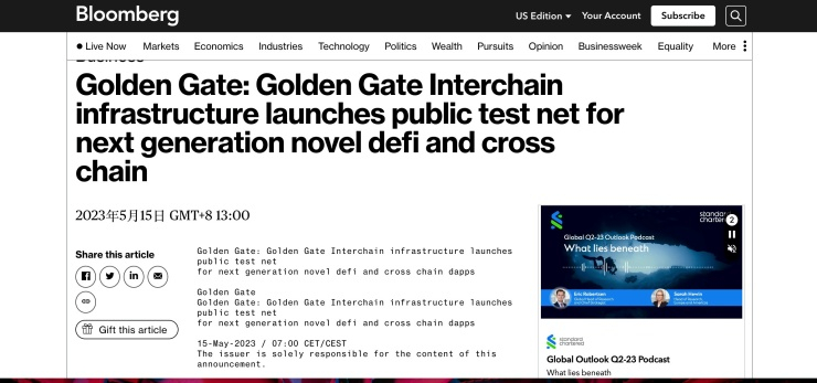  골든 게이트(GGX), 새로운 DeFi와 크로스체인 dApps을 위한 차세대 퍼블릭 테스트넷을 론칭
