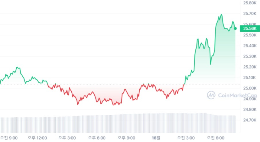  [시세브리핑] '블랙록 효과' 암호화폐 시장 상승 전환...비트코인 2만5550 달러선