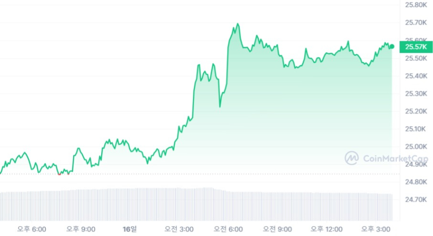  [마감 시세브리핑] 비트코인 2만5560 달러, 이더리움 1670 달러선