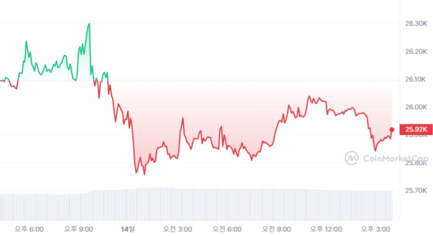  [마감 시세브리핑] 비트코인 2만5890 달러, 이더리움 1740 달러
