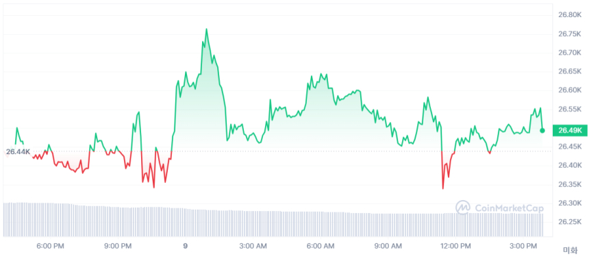  [마감 시세브리핑] 바이낸스 대형 악재 넘기며 상승 회복...비트코인 2만6536 달러