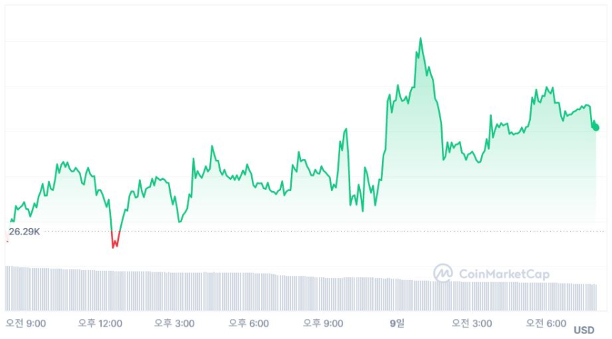  [시세브리핑] 암호화폐 시장 완만한 상승세...비트코인 2만6550 달러