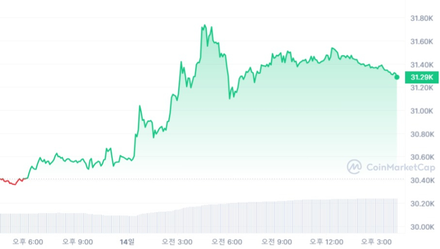  [마감 시세브리핑] 비트코인 3만1320 달러, 이더리움 2000 달러선...XRP 시총 4위 올라서