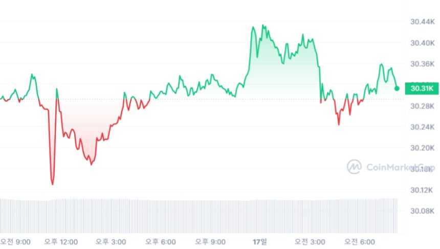  [시세브리핑] 암호화폐 시장 소강상태...비트코인 3만320 달러선