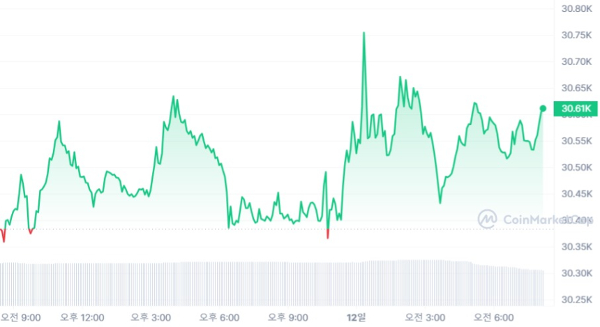 [시세브리핑] 암호화폐 시장 보합세...비트코인 3만530 달러선