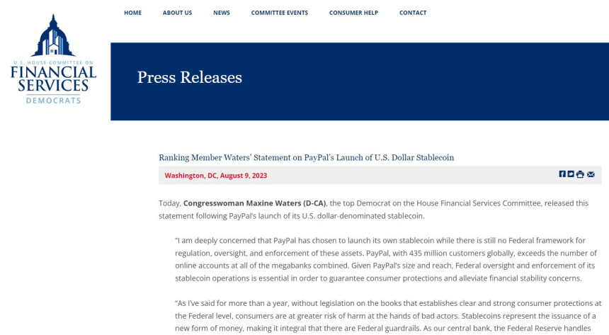  맥신 워터스 의원 