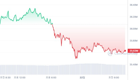  [시세브리핑] 하락세 보이는 가상자산 시장...비트코인 2만6595달러선