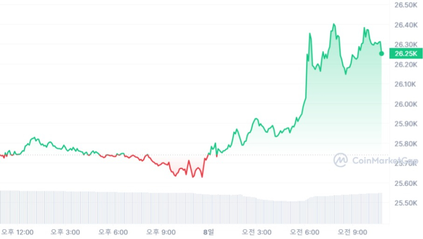  [오후 시세브리핑] 가상자산 시장, 얕은 상승세 이어가...비트코인 2만6300달러