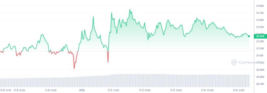  [마감 시세브리핑] 비트코인 3만7330달러, 이더리움 2012달러선