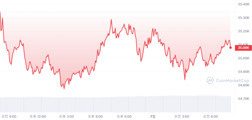 [시세브리핑] 암호화폐 시장 보합세...비트코인 3만5119달러선