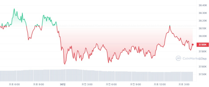  [마감 시세브리핑] 비트코인 3만7890달러, 이더리움 2030달러선
