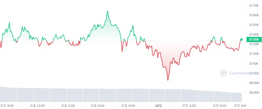  [시세브리핑] 암호화폐 시장 보합세...비트코인 3만7370달러선
