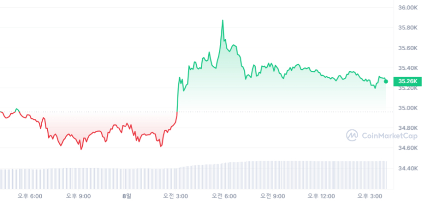  [마감 시세브리핑] 암호화폐 시장 보합세 유지...비트코인 3만5267달러선