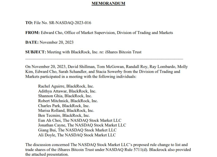 블랙록·나스닥, SEC와 비트코인 현물 ETF 회의