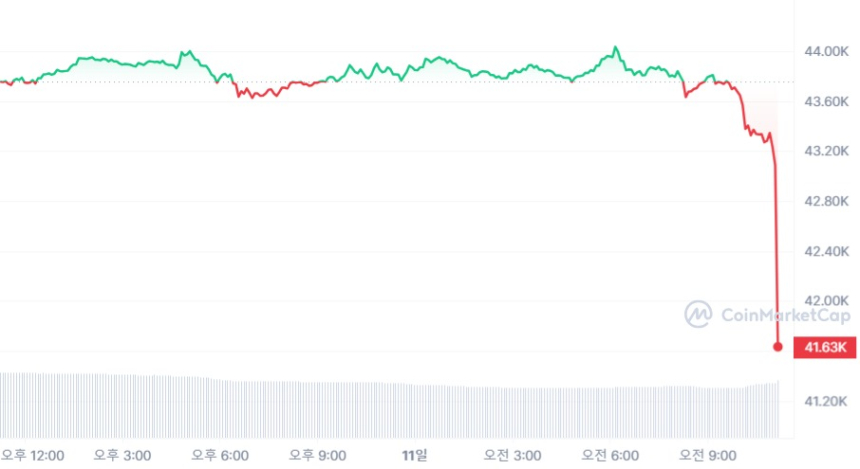  [오후 시세브리핑] 암호화폐 시장 하락세...비트코인 4만2000달러선 반납