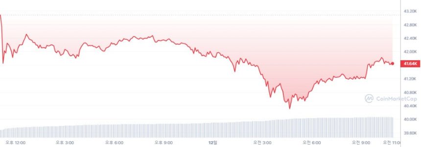  [오후 시세브리핑] 암호화폐 시장 하락세...비트코인 4만2000달러선 반납
