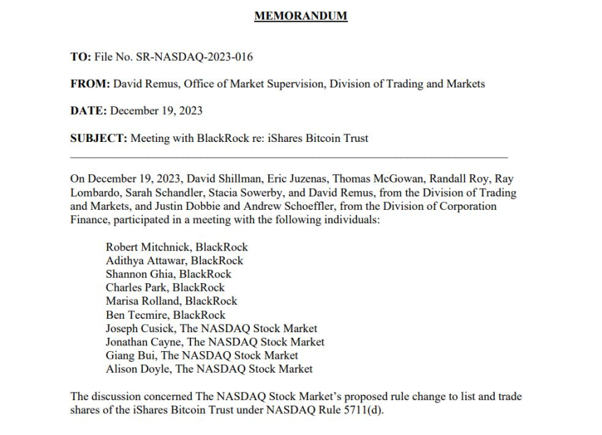 블랙록, SEC와 '비트코인 현물 ETF' 추가 논의...지난달 이어 두 번째