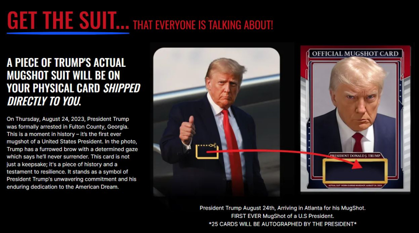  트럼프 전 대통령, '머그샷' NFT 컬렉션 출시