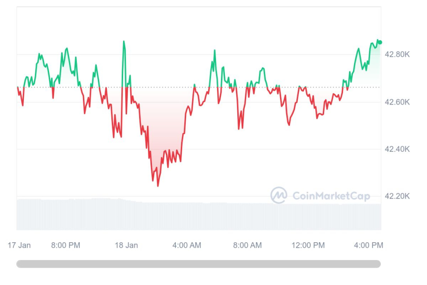  [마감 시세브리핑] 암호화폐 시장 보합세...비트코인 4만2850달러선