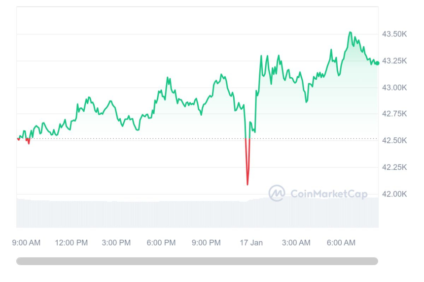  [시세브리핑] 암호화폐 시장 상승 흐름 회복...비트코인 4만3230달러선