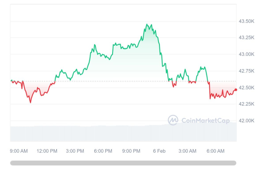  [시세브리핑] 암호화폐·주식 시장 동반 하락세...비트코인 4만2390달러선