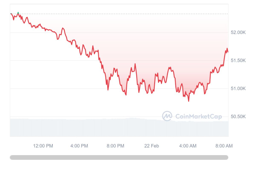  [시세브리핑] 조정받는 암호화폐 시장...비트코인 5만1500달러선