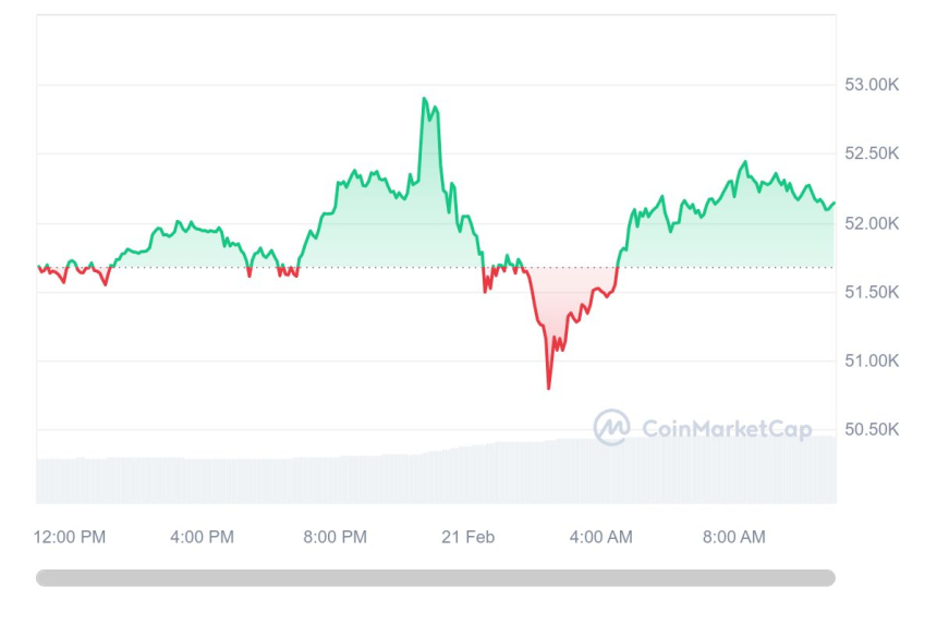  [오후 시세브리핑] 암호화폐 시장 혼조세...비트코인 5만2102달러선