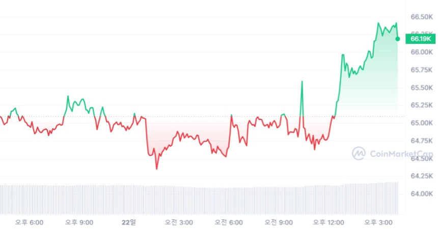  [마감 시세브리핑] 비트코인 6만6300달러, 이더리움 3220달러선